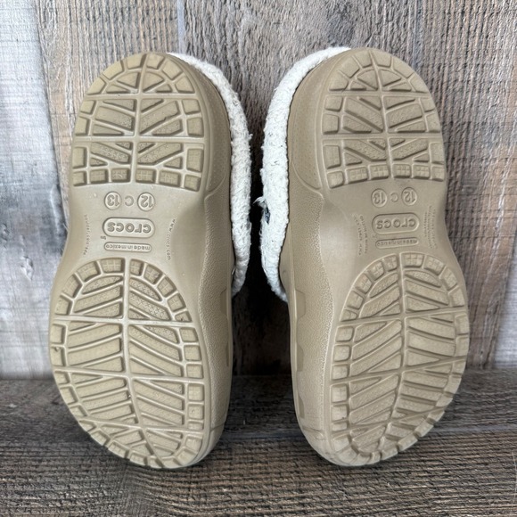 Little Kids Crocs Classic Lined Taupe Casual Comfort Slip On Clogs Shoes Size 12 - Picture 9 of 11
